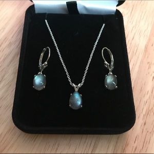 Labradorite Pendant and Earrings